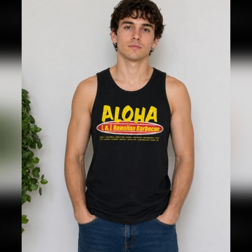 ANVIL Aloha L & L Hawaiian Barbecue Muscle Tank Medium